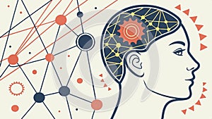 Brain with network, neural connection and mind technology. vector design Generative AI