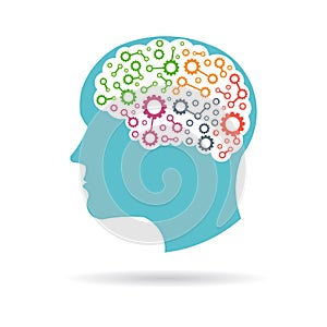 Brain head networking lobes logo photo