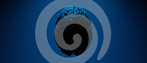 brain neural of AI robot for high technology network, quantum computer processing, digital data generative, 3d illustration