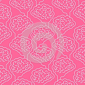Brain pattern seamless. Brains background. Vector texture