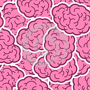 Brain pattern seamless. Brains background. vector texture