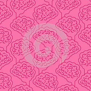 Brain pattern seamless. Brains background. Vector texture