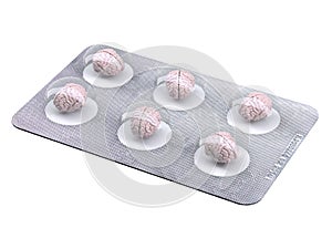 Brain pills in blister
