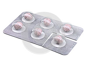 Brain pills in blister