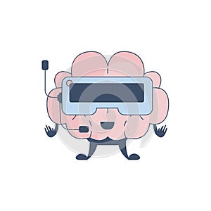 Mozek virtuální hry komik znak zastupující intelekt a intelektuální činnosti z člověk 