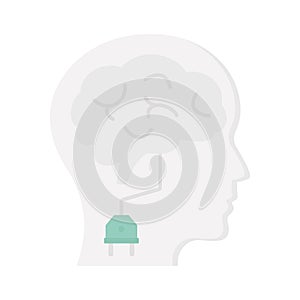 Brain plug Color Vector icon which can easily modify or edit