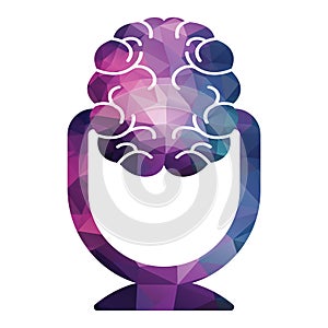 Brain Podcast Logo Vector Concept.