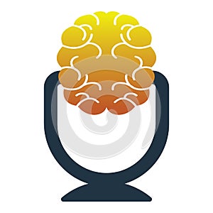 Brain Podcast Logo Vector Concept.