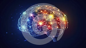 Brain potential. Ideas and innovation. Free your mind. Synapses. Brain, side view. Neurons