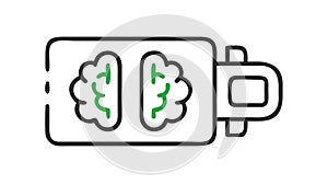 Brain Power Battery for Mental Strength, vector design Generative AI