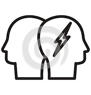 Brain power, Brainstorming line isolated vector icon can be easily modified and edit