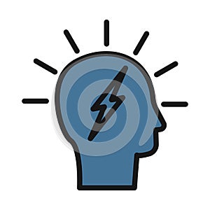 Brain power, Brainstorming line isolated vector icon can be easily modified and edit