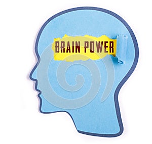 Brain power word in the person head