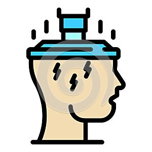 Brain pressure icon color outline vector