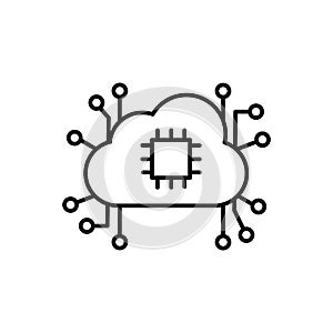 Brain, processor, cloud, network icon - Vector. Artificial intelligence