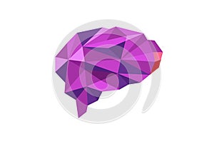 Brain Purple Polygonal Symbol Logo