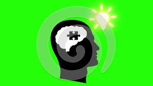 brain puzzle animated puzzle brain shaped green screen thoughts puzzles ideas