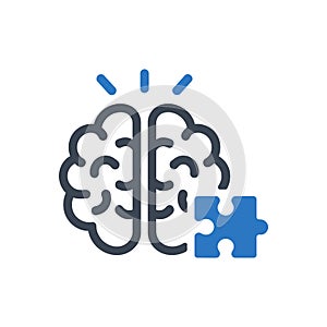 Brain Puzzle Piece Icon