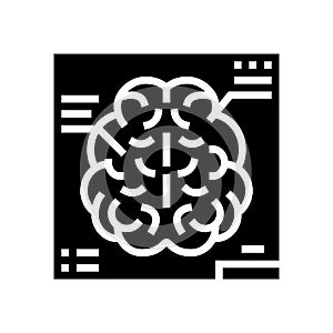 brain radiology researching glyph icon vector illustration