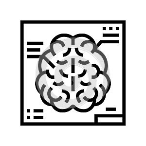 brain radiology researching line icon vector illustration