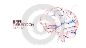 Brain research futuristic medical ui. IQ testing, artificial intelligence virtual emulation science technology