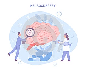 Brain research, neurology and neurosurgery concept. Doctor standing