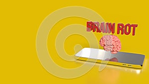 The Brain Rot for Technology concept 3d Rendering