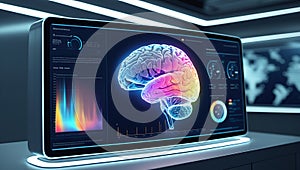 Brain Scan on Futuristic Display