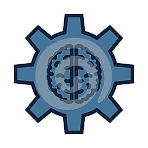 Brain settings, brainstorming line isolated vector icon can be easily modified and edit
