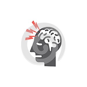 brain sign. Vector icon for web graphic.