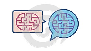 Brain Speech Bubble: Ideas, Communication, and Mental Process, vector design Generative AI