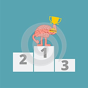 Brain stands on the winners podium