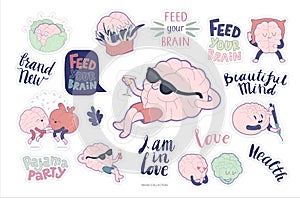 Brain stickers feed and leisure set