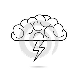 Brain storm icon isolated white background vector