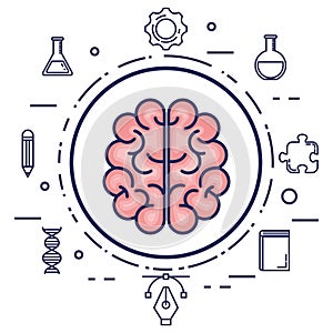 brain storming set icons