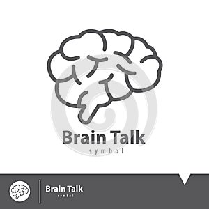 Brain talk icon symbol