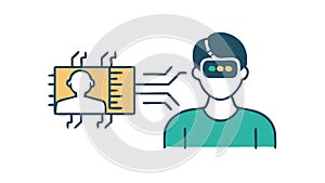 Brain-Tech Data Analysis, Cognitive AI Vector Graphic Concept vector design Generative AI