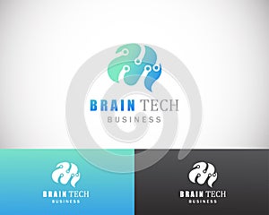 brain tech logo creative concept business design smart,technology, connect