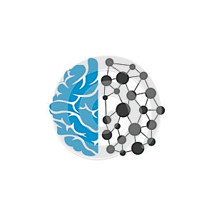 Brain technology logo design template.