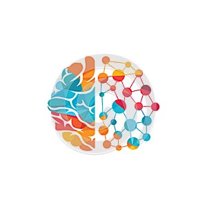 Brain technology logo design template.