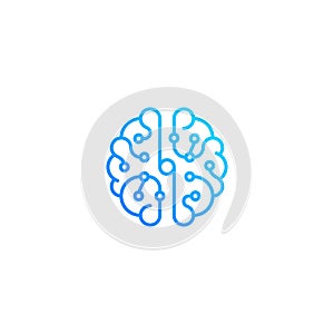 Brain technology top view. Vector icon template
