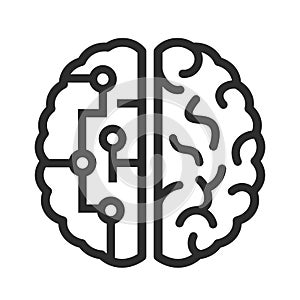 Brain technology vector logo