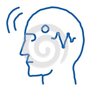 Brain Telepathic Control doodle icon hand drawn illustration photo