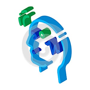 Brain Telepathic Control isometric icon vector illustration photo