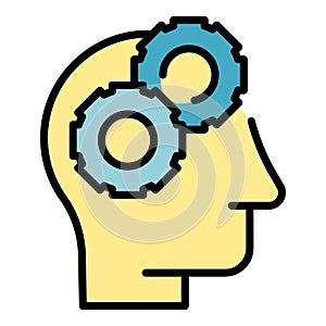 Brain thinking icon vector flat