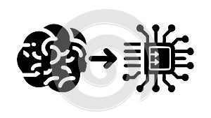 Brain to Chip: Artificial Intelligence and Machine Learning, vector design Generative AI