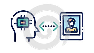 Brain-to-Brain Communication or Telepathy Interface, vector design Generative AI