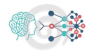 Brain to Network Connection, Mind-Data Interface, vector design Generative AI