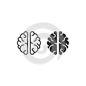 Brain top view. Vector icon template