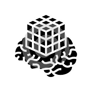 brain training game glyph icon vector illustration